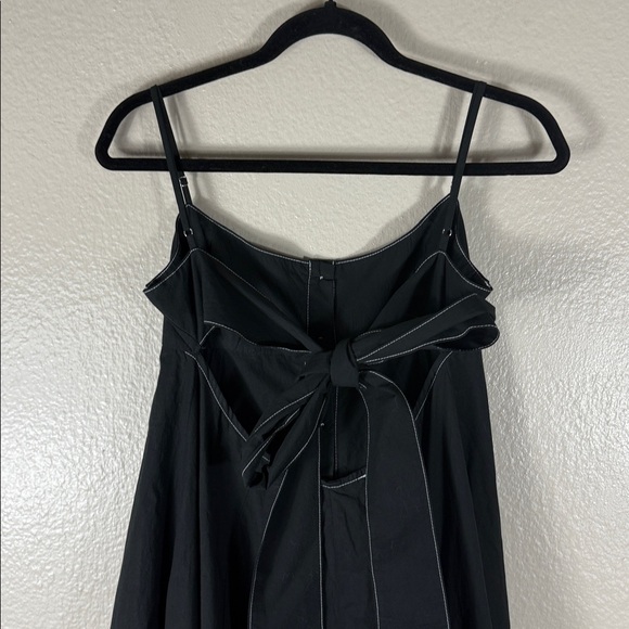 Ciao Lucia Deia Black Cotton Tie Back Midi Dress - Picture 7 of 11